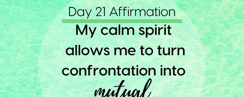 My Calm Spirit Allows Me to Turn Confrontation into Mutual Understanding